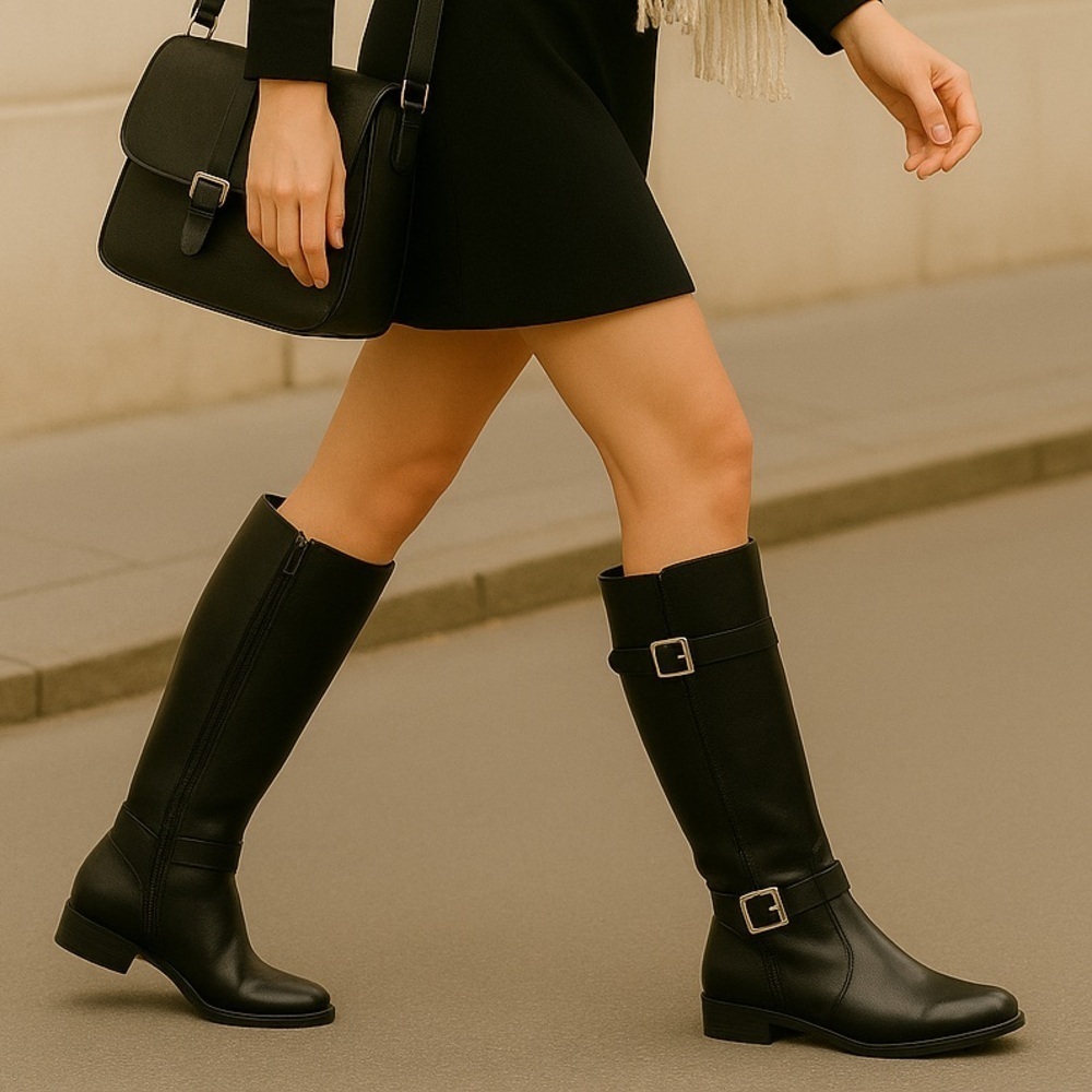 Baretraps Carmen Black Knee-High Boots | Size 6 | Vegan Leather | New With Box